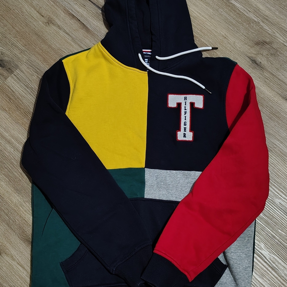 Tommy Hilfiger Men's Colorblock Hoodie - Red, Yellow, Green, Black